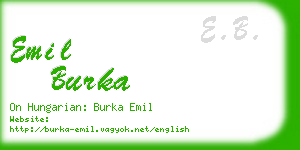 emil burka business card